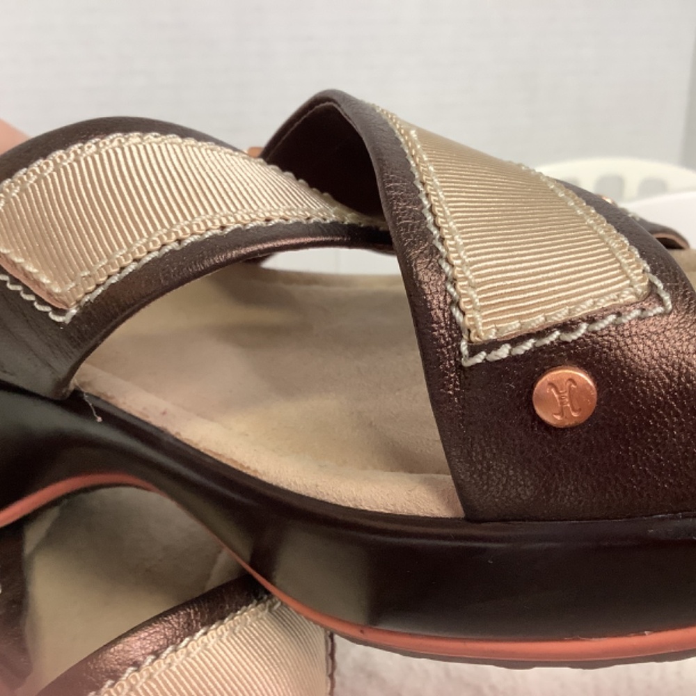 Cole Haan Nike air ladies cross‎ strap slides platform beige/copper - Picture 13 of 15